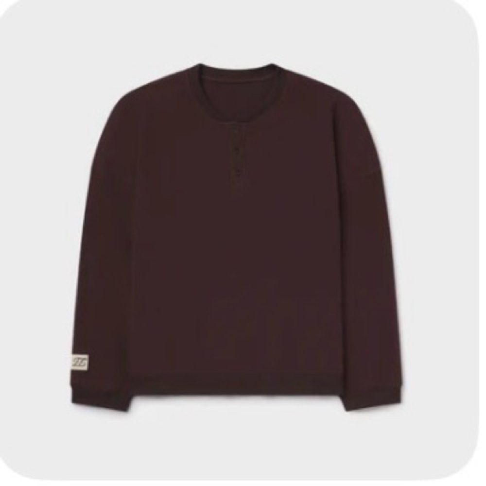 Women's Brown Eleven Eleven set! Henley top and wide leg sweatpants